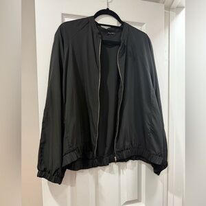 Silky black bomber jacket